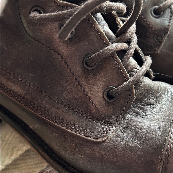 Brown Leather Superdry moto combat army granny Victorian boots! Women’s us9 uk7 - Picture 10 of 10